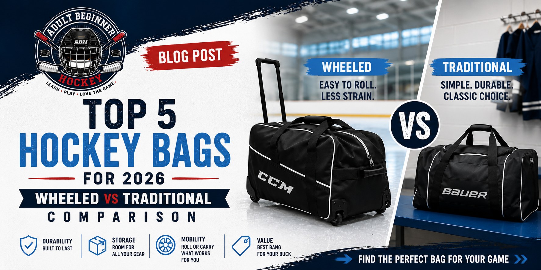 Top 5 Hockey Bags for 2026 - wheeled vs traditional comparison